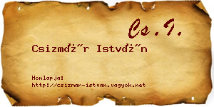 Csizmár István névjegykártya